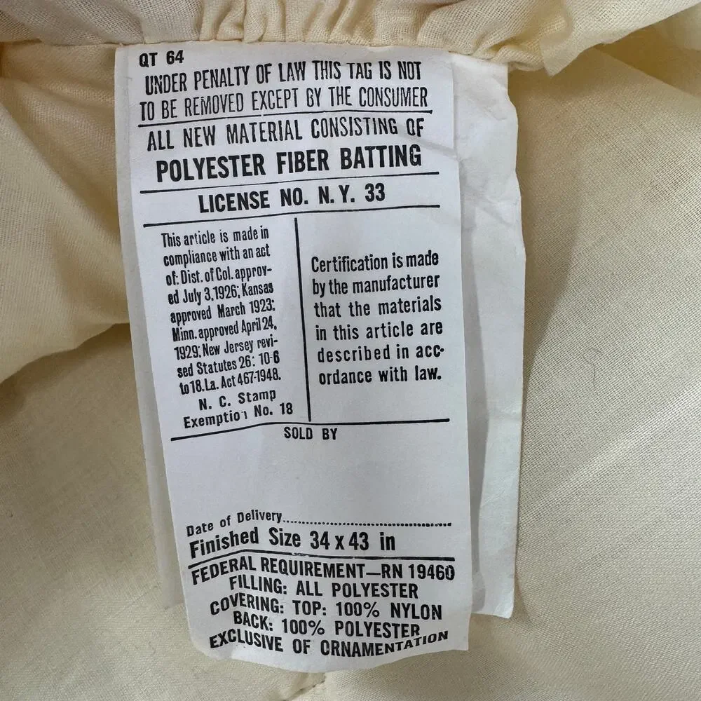 Vintage 1960s The Quiltex Co Satin Baby Crib Comforter Teddy Bear Ruffle 34x42